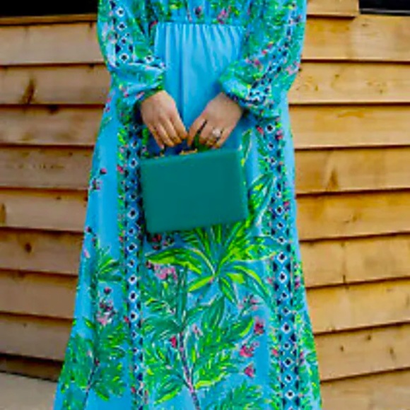 NWT LILLY PULITZER 2,4 CHYANNA PORTO BLUE BAMBOO FOREST New in original package - Picture 4 of 9